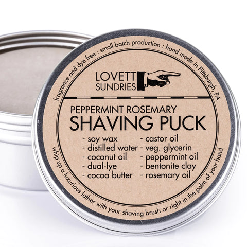 Peppermint Rosemary Shaving Puck | Shave Soap Tin