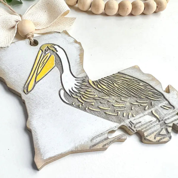 Locally Made Louisiana gift Pelican Ornament