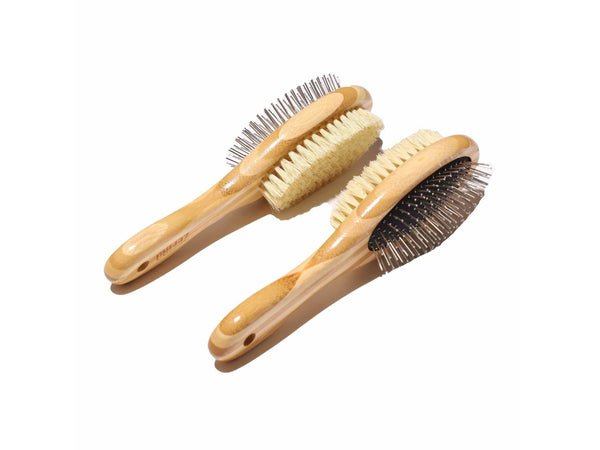 Natural Bristle Dog Brush Natural Bristle Dog Brush with bamboo and natural rubber Zefiro   