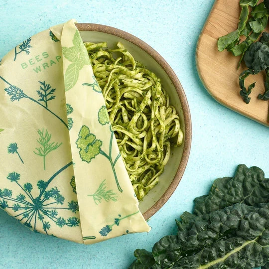 Vegan Wax Food Wraps - Variety 3 Pack, Herb Garden Pattern bees wax food wraps Bee's Wrap    Vegan Wax Food Wraps - Variety 3 Pack, Herb Garden Pattern bees wax food wraps Bee's Wrap