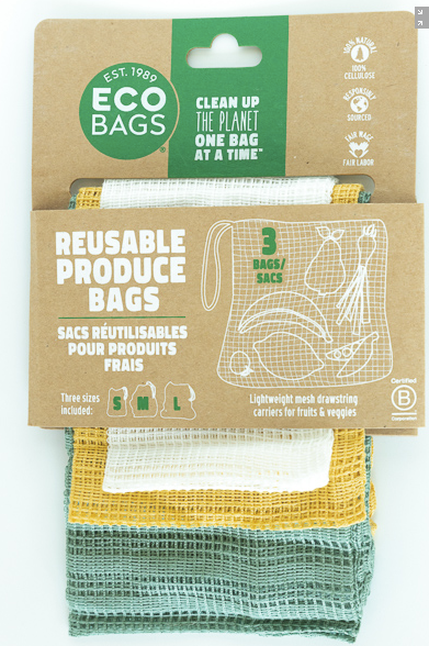 Cellulose Produce Bags/ Multipurpose Drawstring Sacks Set of 3 Reusable mesh produce bags EcoBags    Cellulose Produce Bags/ Multipurpose Drawstring Sacks Set of 3 Reusable mesh produce bags EcoBags