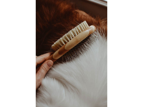 Natural Bristle Dog Brush Natural Bristle Dog Brush with bamboo and natural rubber Zefiro    Natural Bristle Dog Brush Natural Bristle Dog Brush with bamboo and natural rubber Zefiro