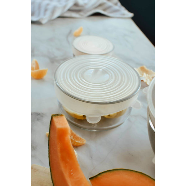 Reusable Silicone Bowl Huggers - Set of 6 bowl covers Zefiro    Reusable Silicone Bowl Huggers - Set of 6 bowl covers Zefiro