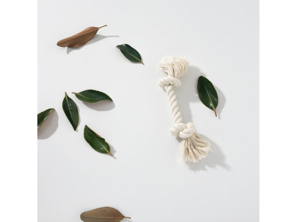 Organic Cotton Dog Rope Toy pets Boba & Vespa Medium: 5/8” with 3 knots  