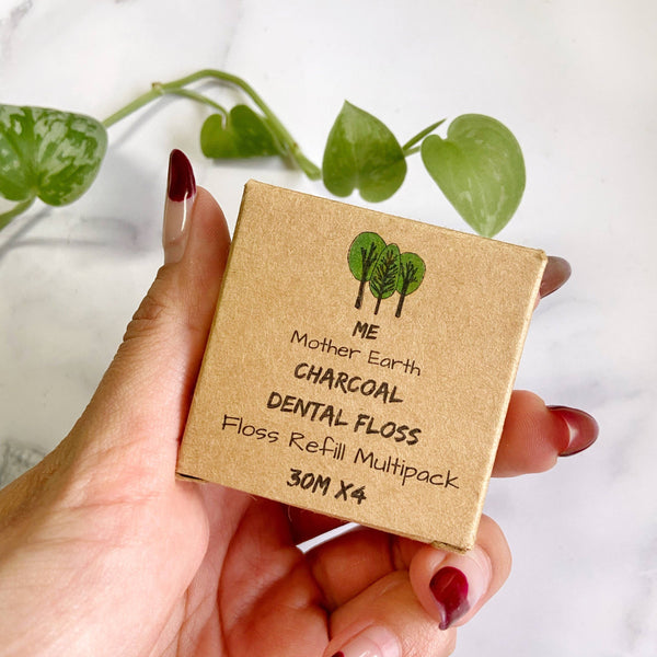 Vegan Bamboo Charcoal Dental Floss- Refills Only vegan bamboo charcoal floss refill Me.Mother Earth 4 refill spools   Vegan Bamboo Charcoal Dental Floss- Refills Only vegan bamboo charcoal floss refill Me.Mother Earth 4 refill spools