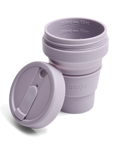 Stojo collapsible hot cold travel pocket cup lilac