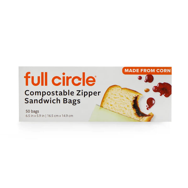 Compostable Zipper Sandwich Bags, 50 ct