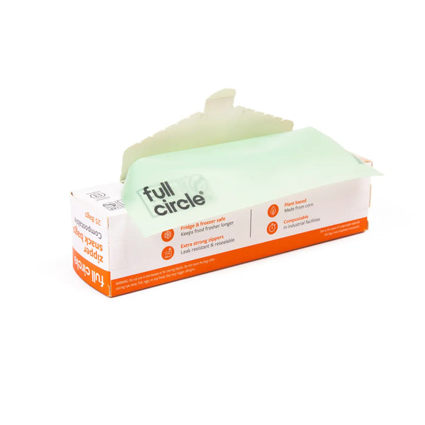 Compostable Zipper Snack Bags, 25 ct