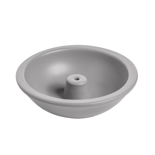 Gray ceramic large incense holder for outdoor incense on a white background