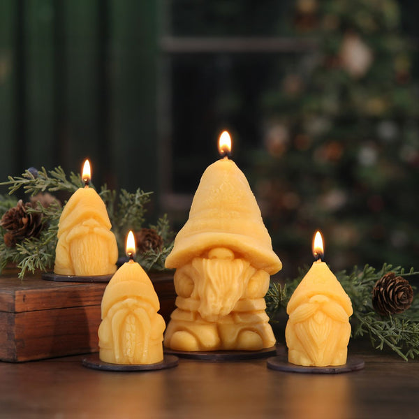 Holiday Gnome Candle – Large – 100% Pure Beeswax