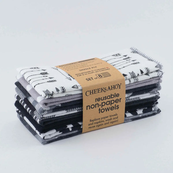 Reusable Nonpaper Towels, 8 pack solids