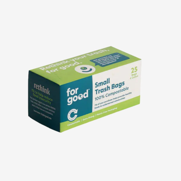 Compostable Trash Bags/ Food Waste, 4 gallon (25 pack)