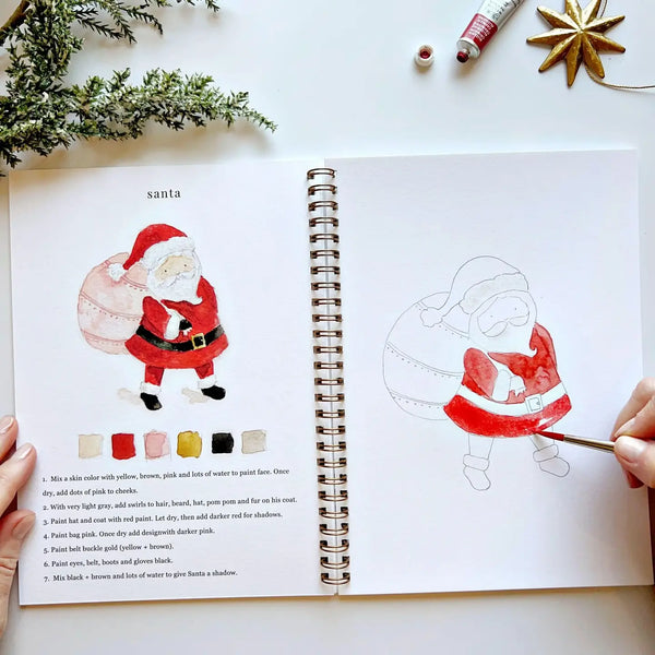 Watercolor Workbook & Paint Set -- Fall & Holiday Themed