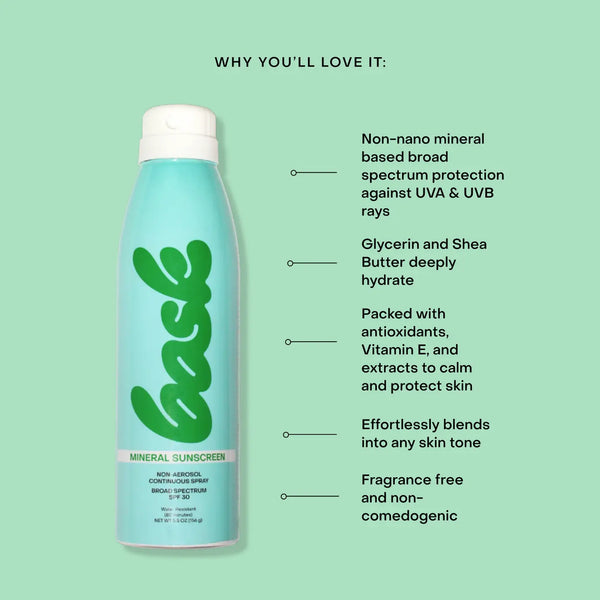 Bask SPF 30 Mineral Non-Aerosol Sunscreen Spray