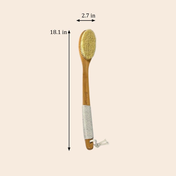 Sisal Bamboo Dry Brush- Curved Long Handle