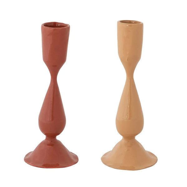 Enameled Cast Iron Taper Candle Holders