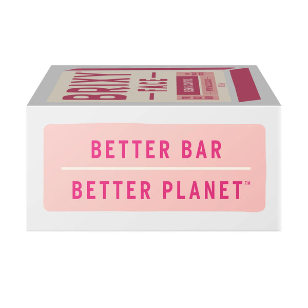 Brixy Better Bar packaging with pink and white design on a white background