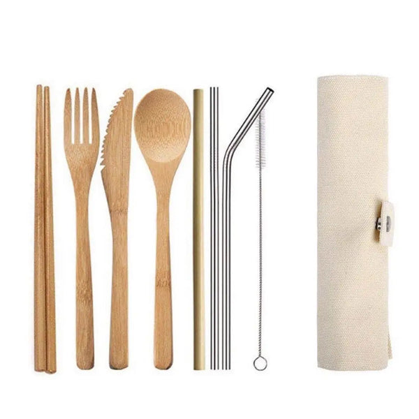 Bamboo Travel Cutlery Set