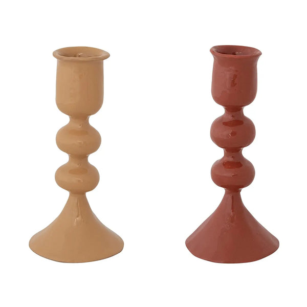 Enameled Cast Iron Taper Candle Holders