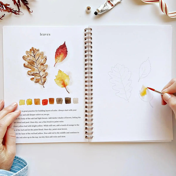 Watercolor Workbook & Paint Set -- Fall & Holiday Themed