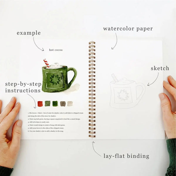 Watercolor Workbook & Paint Set -- Fall & Holiday Themed