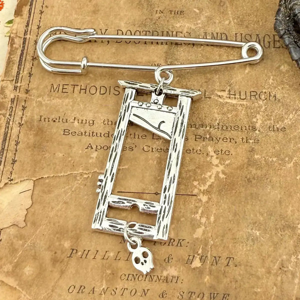Guillotine Safety Pin Brooch, Bag Charm