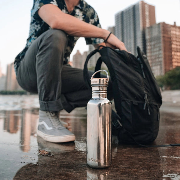 Stainless Steel Water Bottle + Plastic-Free Cap