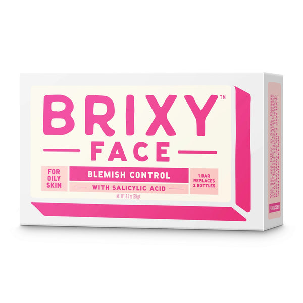 Brixy Face blemish control bar soap packaging on a white background