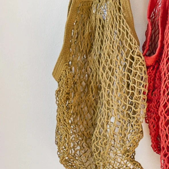 Recycled Cotton Market String Tote with Long Handles