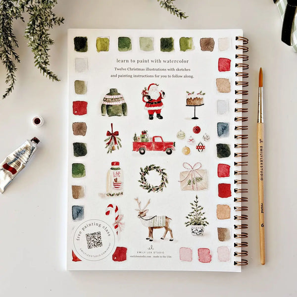 Watercolor Workbook & Paint Set -- Fall & Holiday Themed