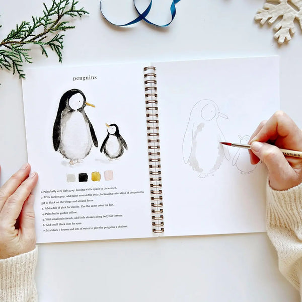 Watercolor Workbook & Paint Set -- Fall & Holiday Themed