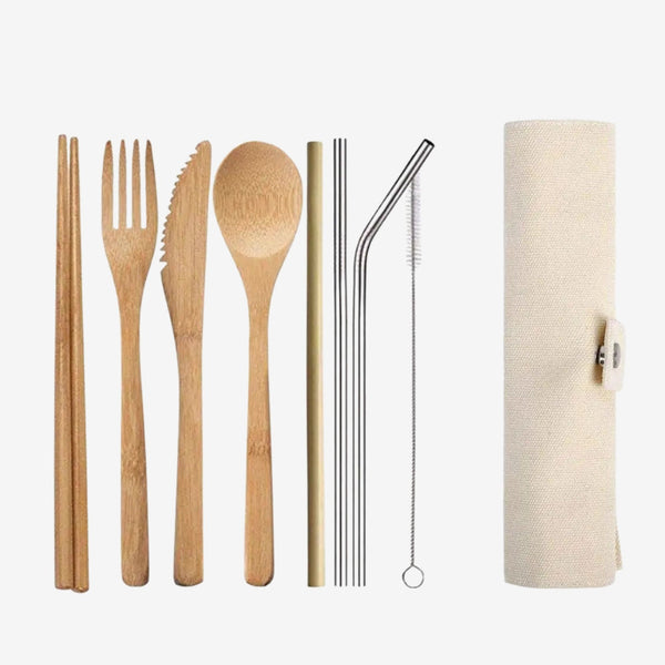 Bamboo Travel Cutlery Utensil Set