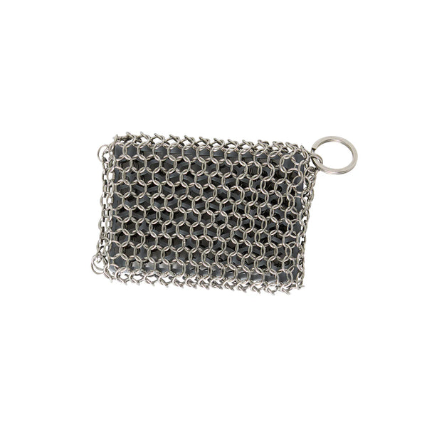Cast Iron Chainmail Scrubber with Silicone Pad