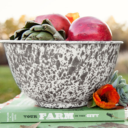 Enamelware Splatter Large Salad Bowl