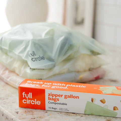 Compostable Zipper Gallon Bags (freezer safe)