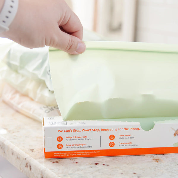 Compostable Zipper Gallon Bags (freezer safe)