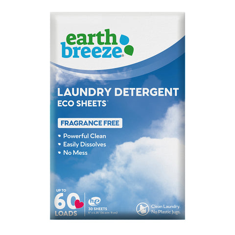 Earth Breeze Laundry Detergent Sheets: Fragrance Free