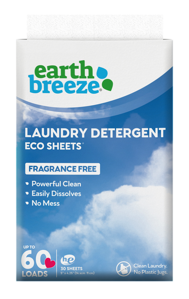 Earth Breeze Laundry Detergent Sheets: Fragrance Free