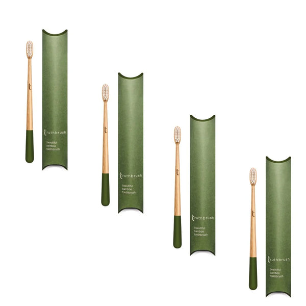 Bamboo Toothbrush (Multicolor Coated Bottom, Bio Bristle)