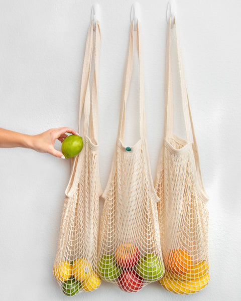 Recycled Cotton Market String Tote with Long Handles