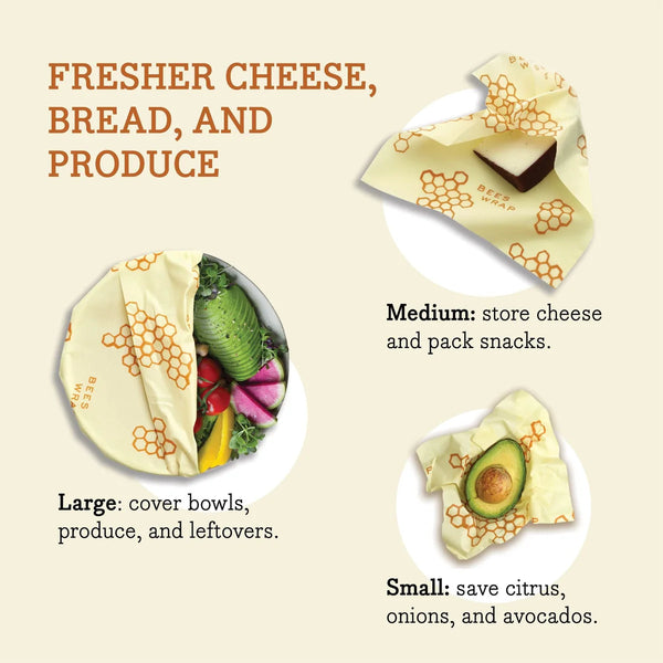 Beeswax Food Wraps - Assorted 3 Pack