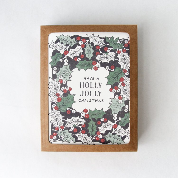 Holly Jolly Christmas Boxed Cards, Set of 8