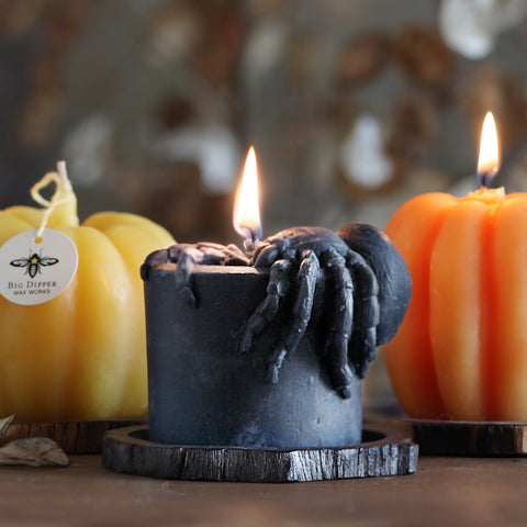 Beeswax Spider Pillar Candle