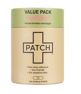 PATCH Value Pack- 100 Natural Bamboo Adhesive Bandages