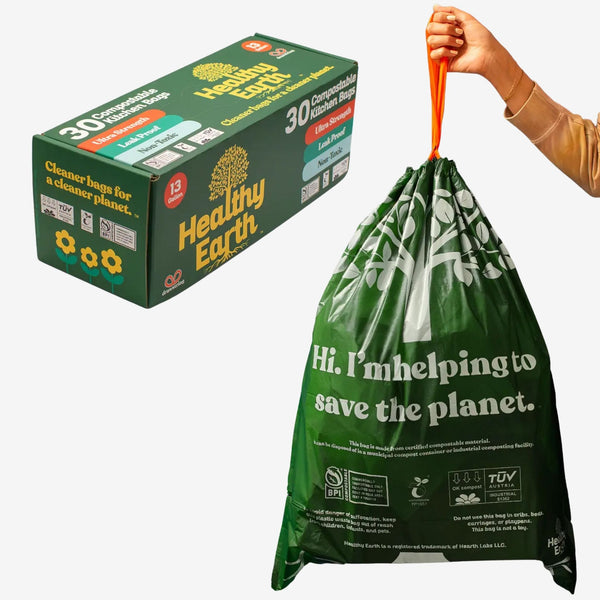 Kitchen Trash Bags (30 count), 13 gallon compostable