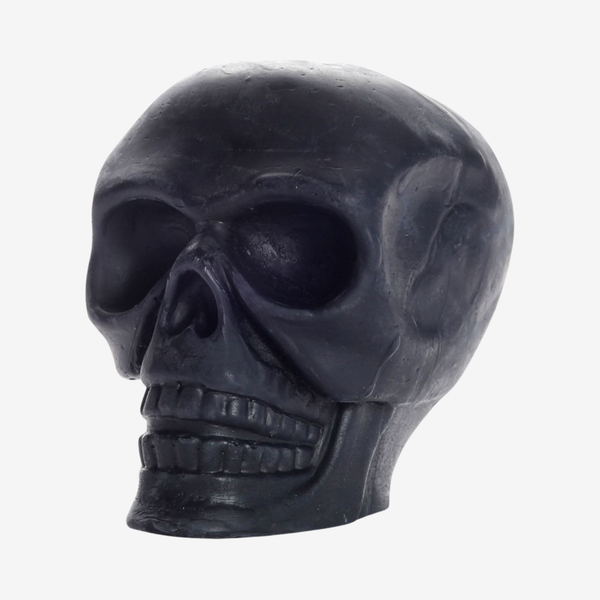 Beeswax Black Skull Candle