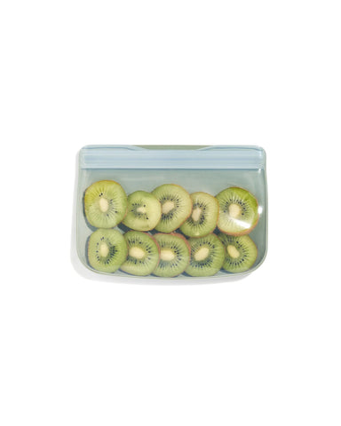 100% Silicone Reusable Ziplock Snack Bag- 10 oz Sage Green