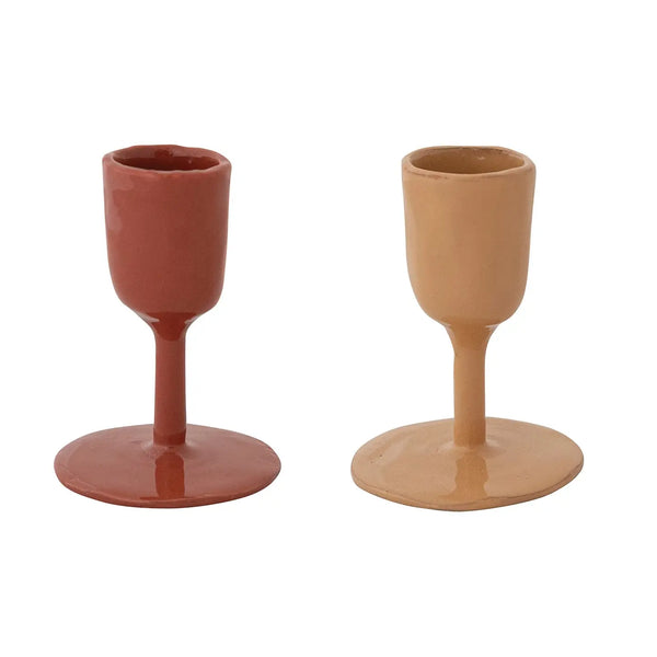 Enameled Cast Iron Taper Candle Holders