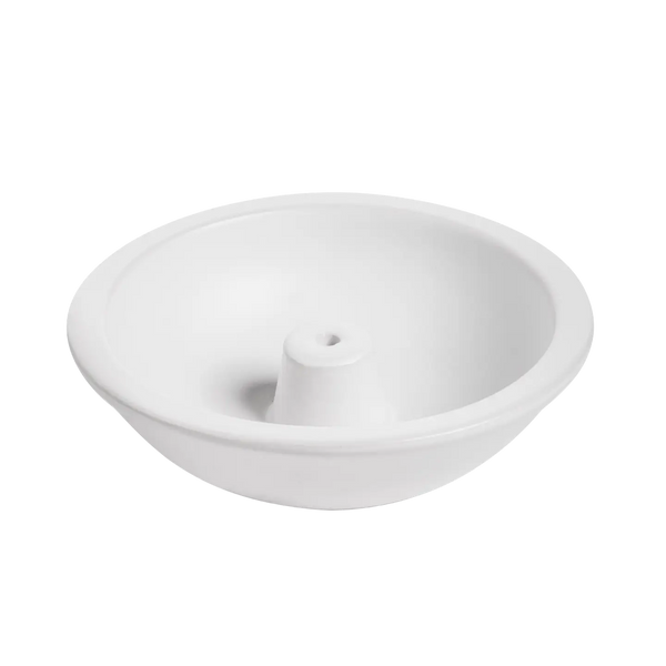 White ceramic large incense holder for outdoor incense on a white background