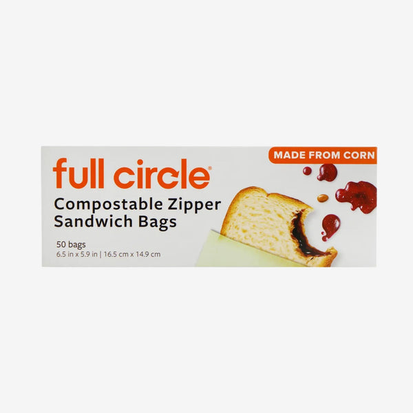 Compostable Zipper Sandwich Bags, 50 ct